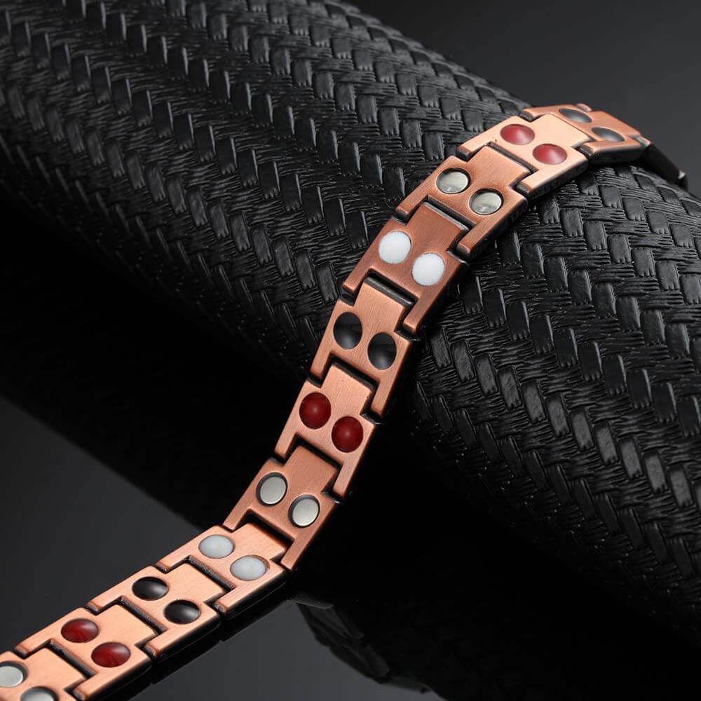 CLM3006 100% Solid Pure Copper Magnetic Bracelet Linked 5 Elements