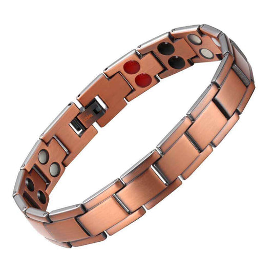 CLM3006 100% Solid Pure Copper Magnetic Bracelet Linked 5 Elements