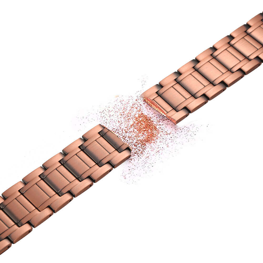 CB587 100% Solid Pure Copper Magnetic Bracelet Linked 5 Elements 220 wide