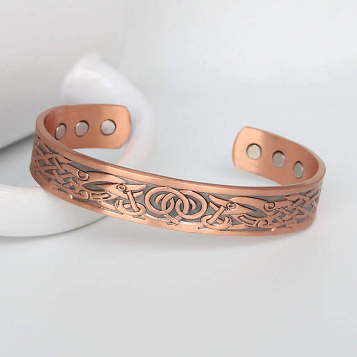 BC119 100% Pure Copper Magnetic Band ‘Viking Ravens Ring'