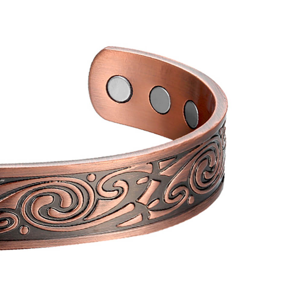 B14-1 100% Pure Copper Magnetic Band and Ring Set 'Koru '