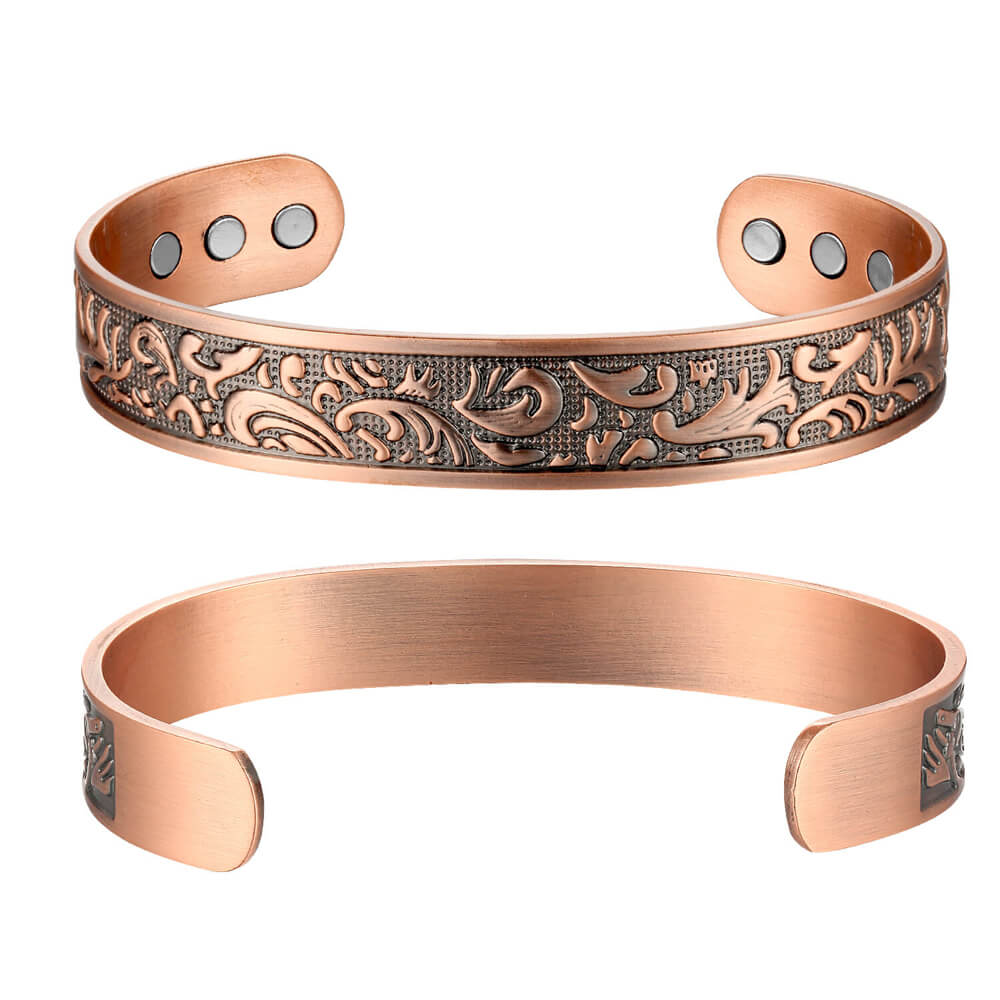 BC113 100% Pure Copper Magnetic Band 'Koru swirls'