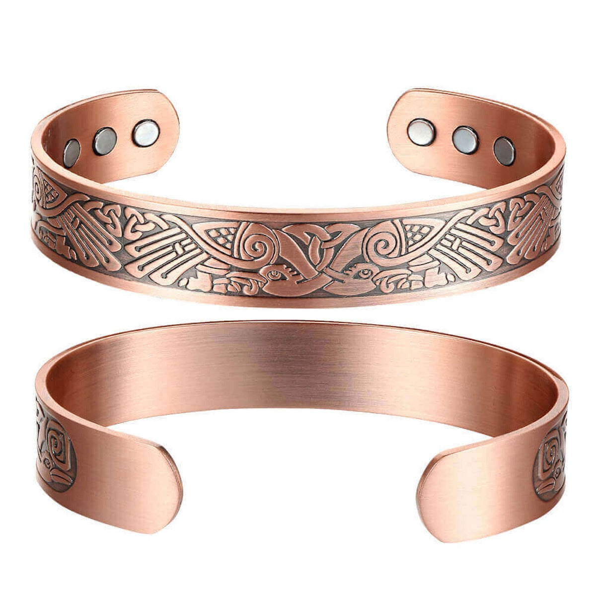 C06 100% Pure Copper Magnetic Band 'Viking Ravens'