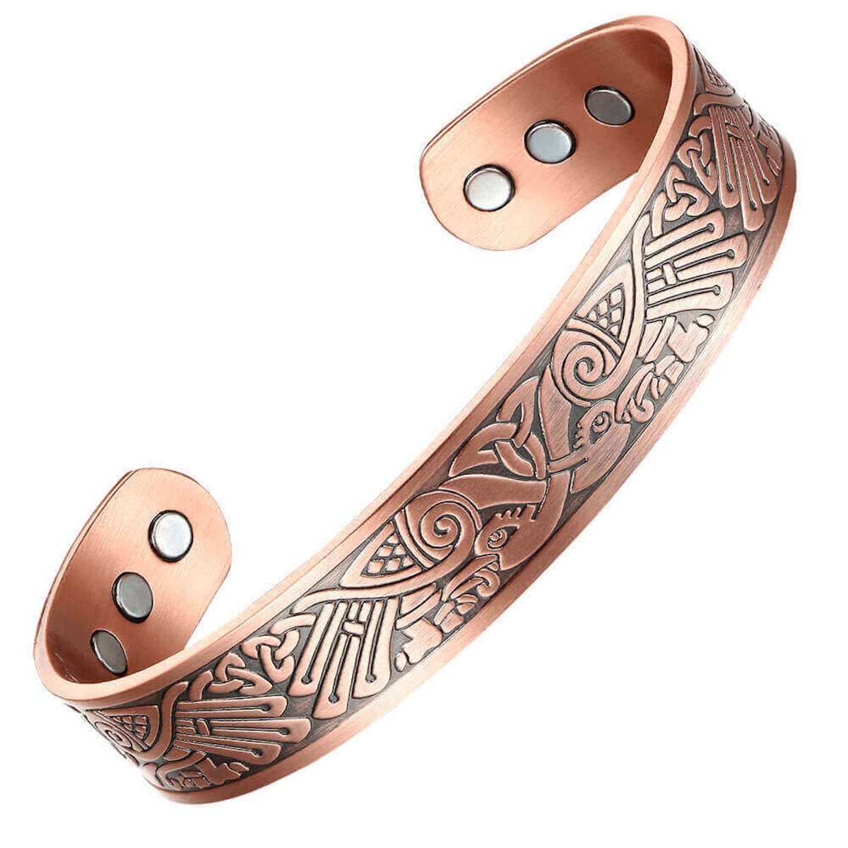 C06 100% Pure Copper Magnetic Band 'Viking Ravens'