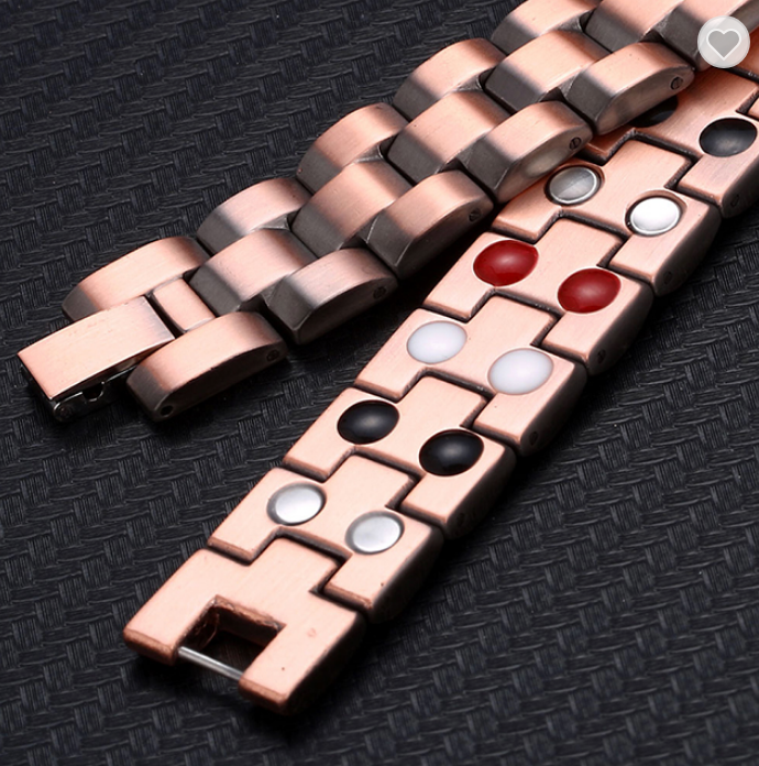 CB595 100% Pure Copper Linked 5 Elements Magnetic Bracelet 210 x150mm