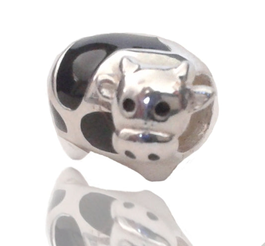 Sacred NZ 925 Sterling Silver Black Spot Cow Bead-SALE