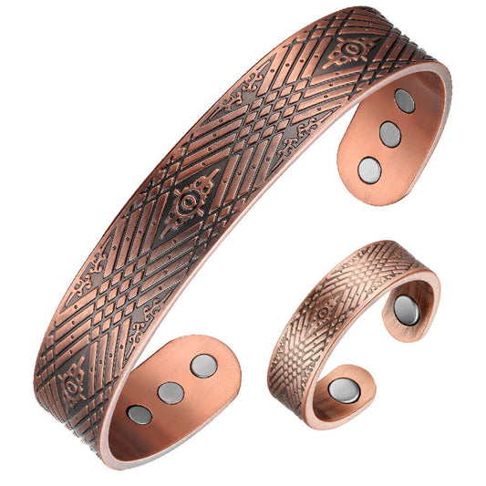 BC10-1 100% Pure Copper Magnetic Band / Ring Set