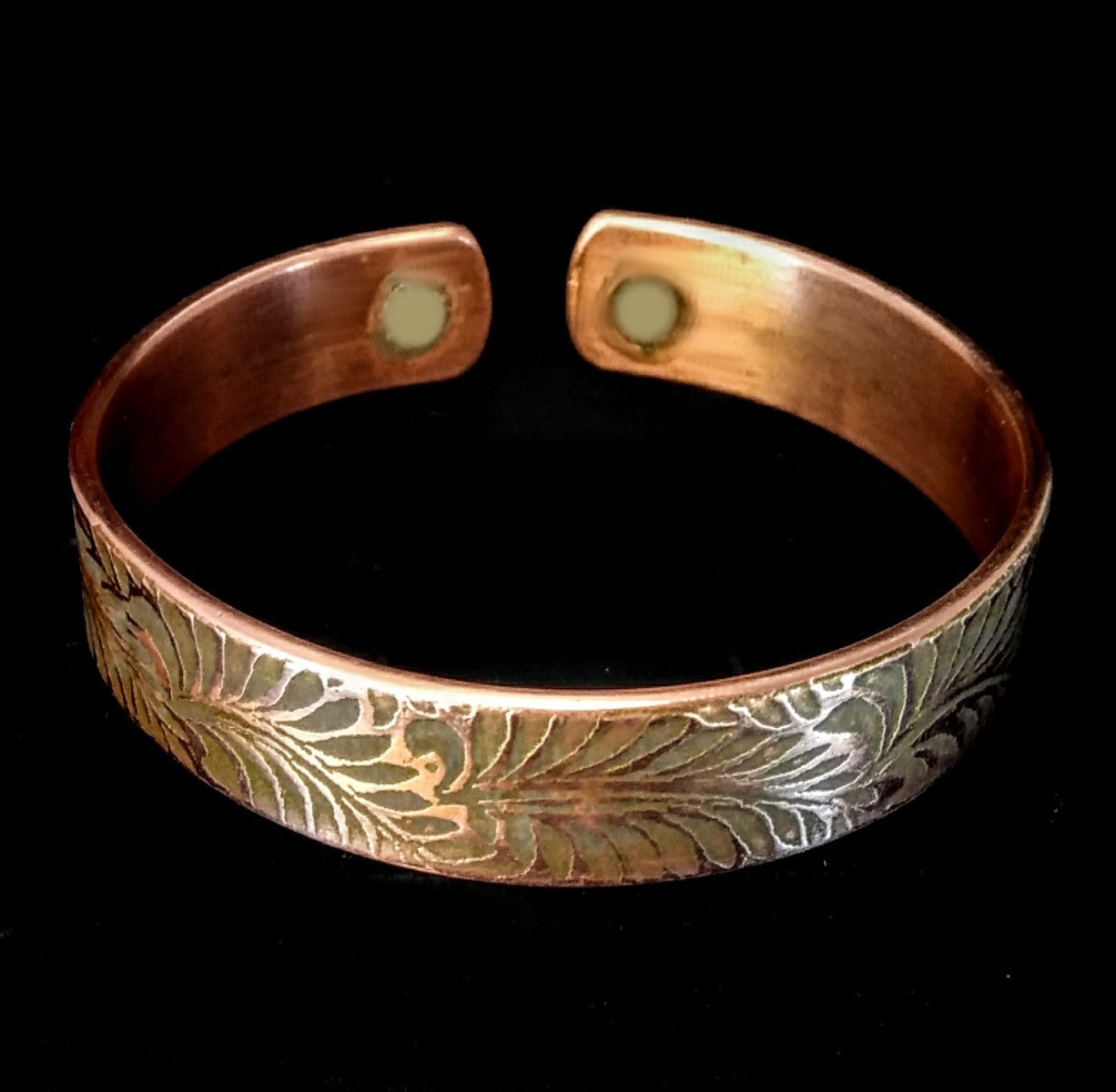 B02 100% Pure Copper Magnetic Band ' Ferns Leaf'