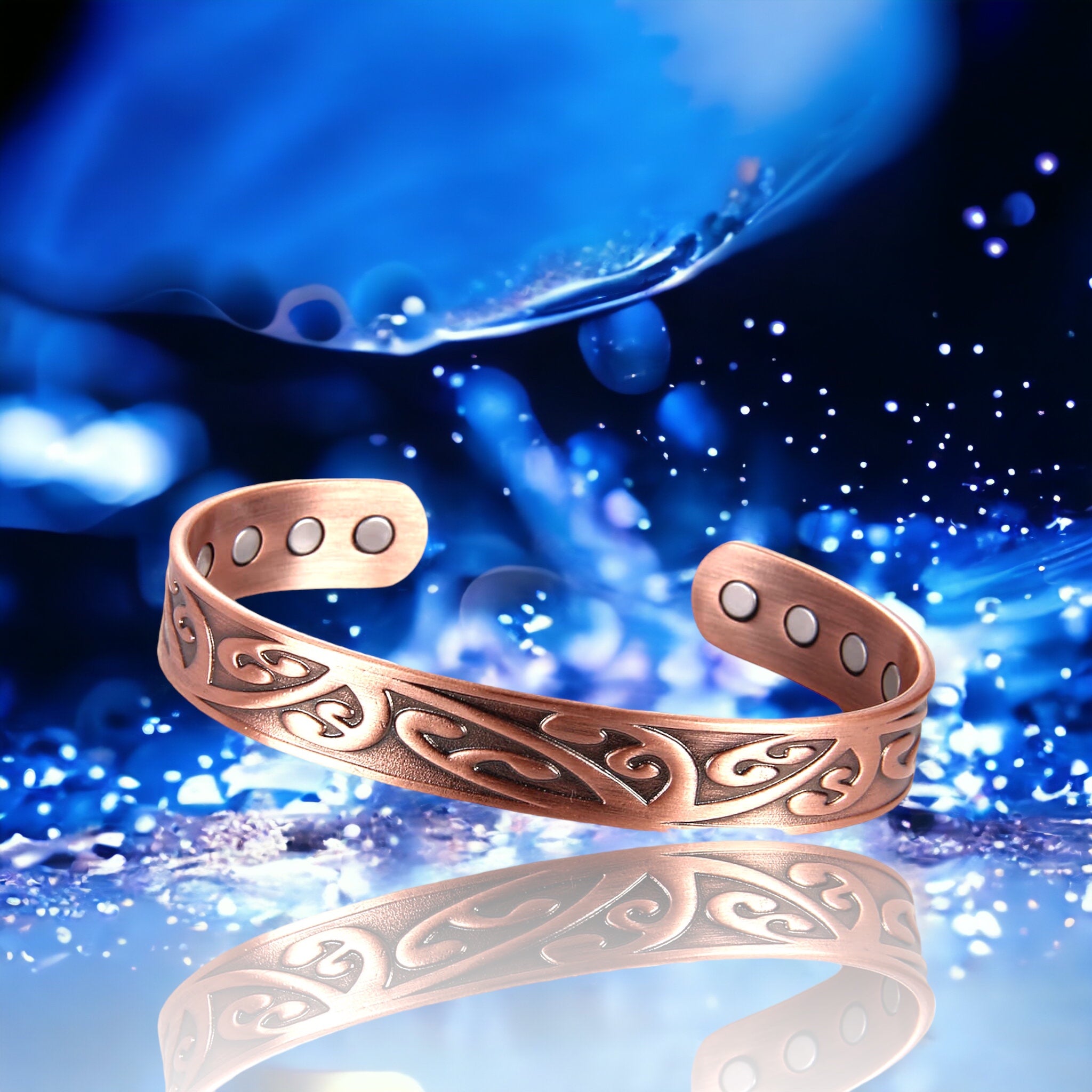 Pure Copper Magnetic Bracelet Arthritis Pain Relief Energy Strength Men  Women | eBay
