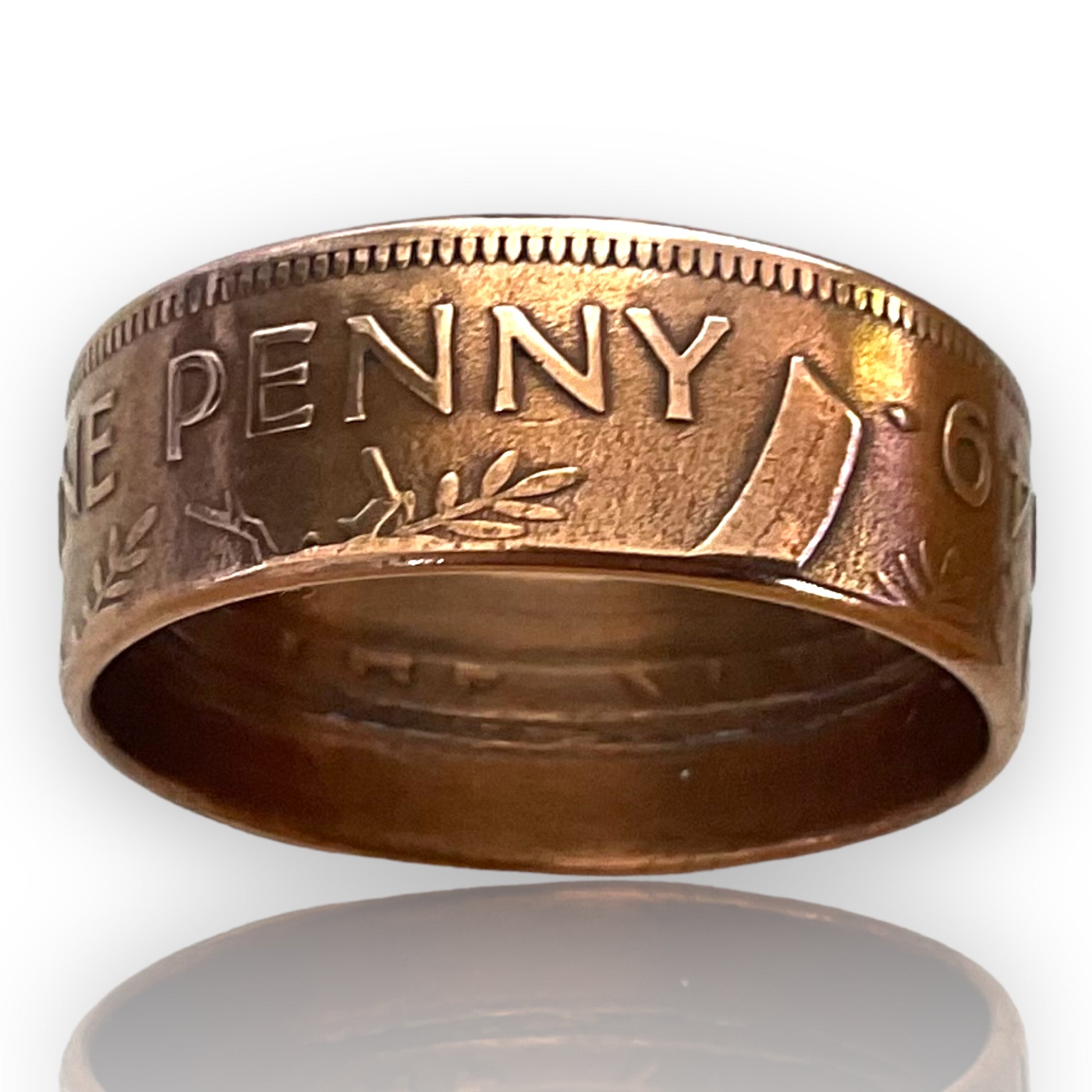 nz one penny coin ring