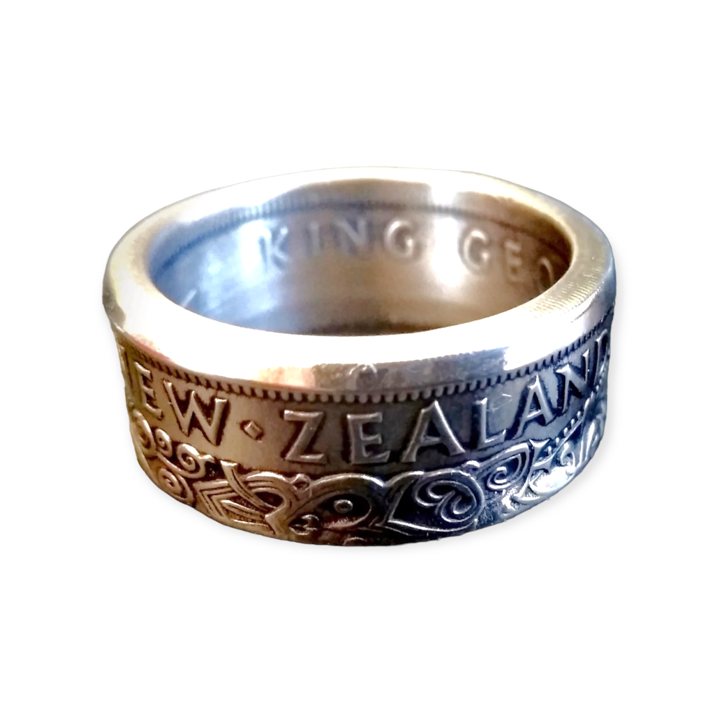 NZ half crown coin ring