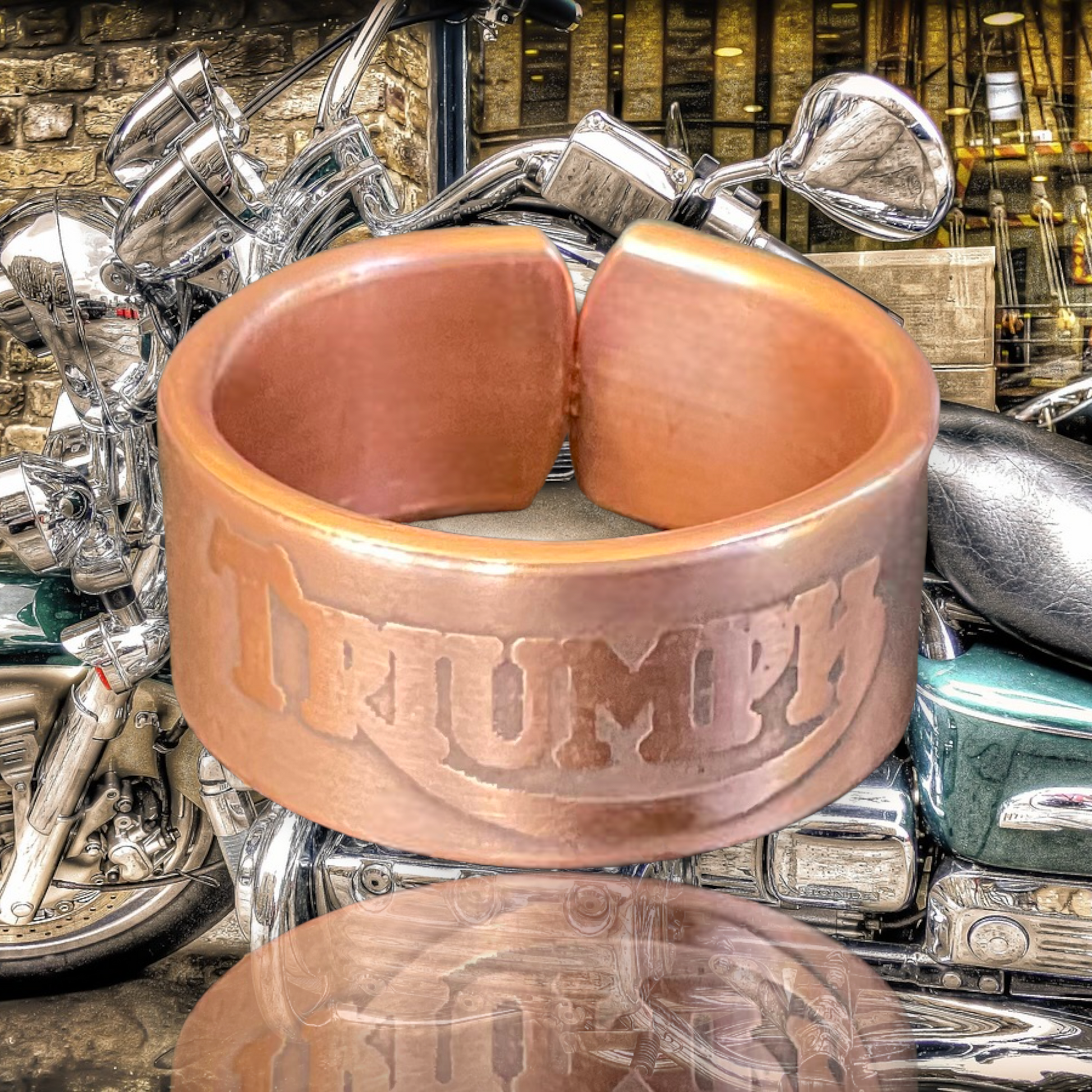 100% copper branded ring