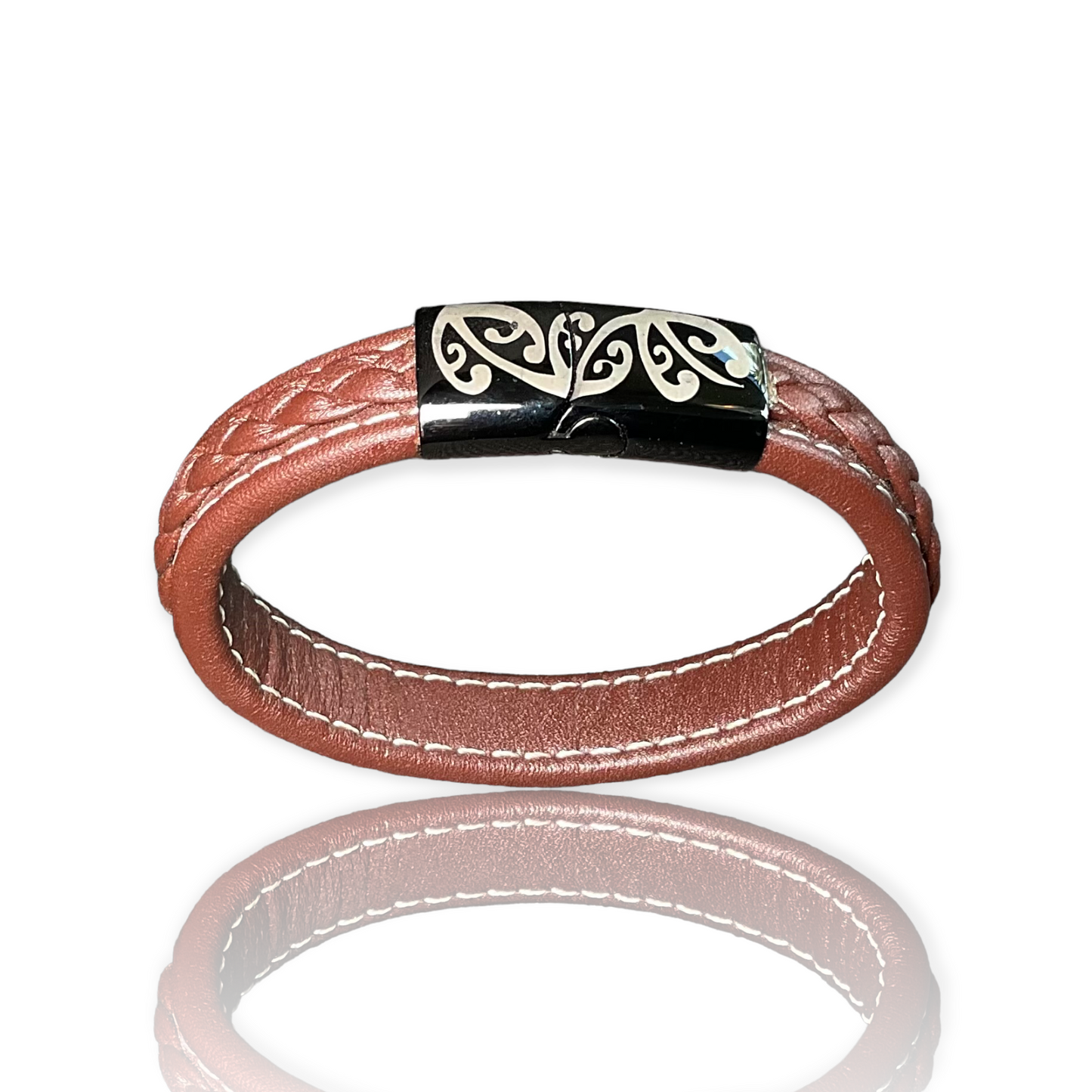 2030 Unisex genuine leather bracelet  ‘ NZ plain weave’ (12mm)