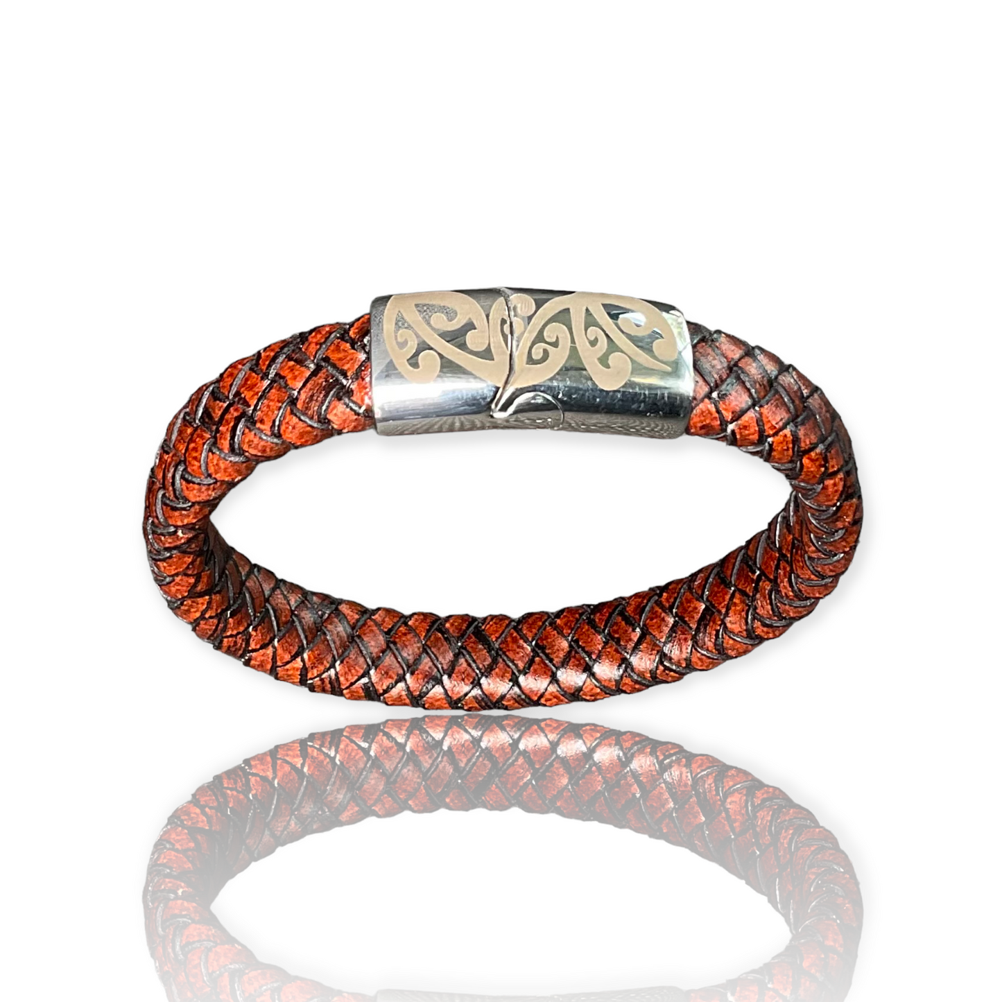 2030 Unisex genuine leather bracelet  ‘ NZ plain weave’ (12mm)