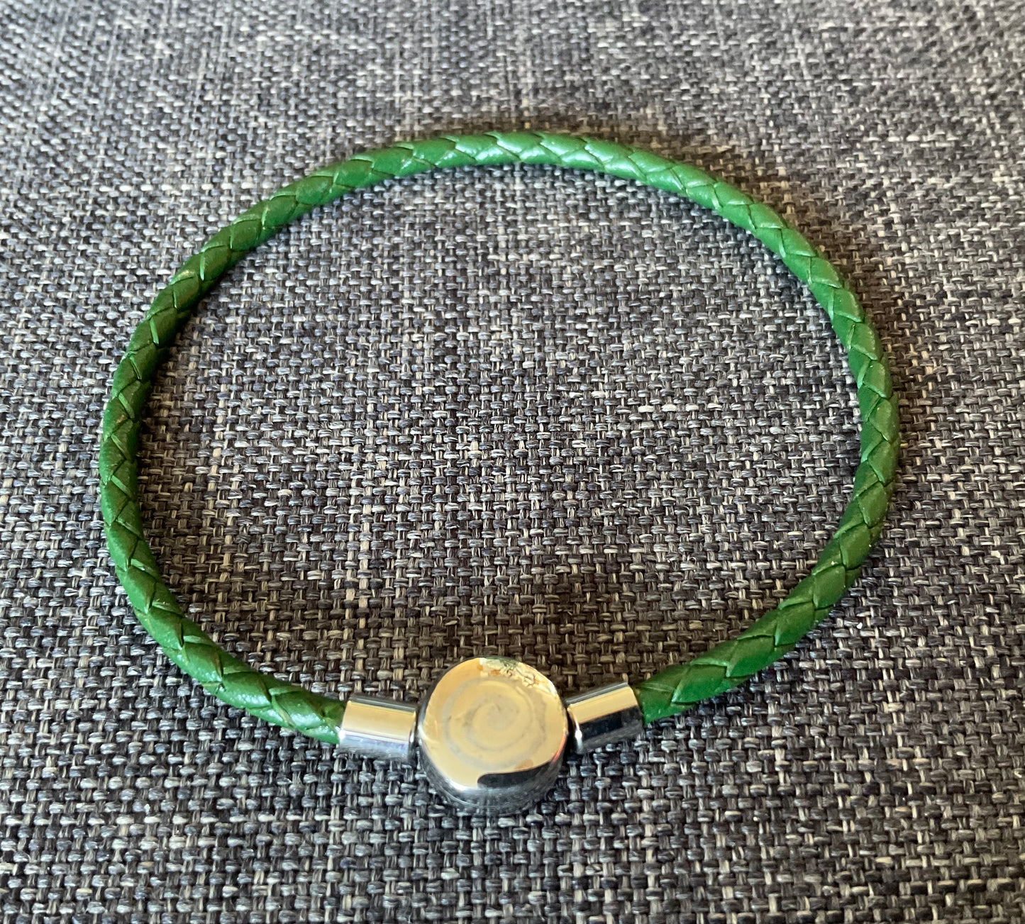 Leather Charm Bracelet 'Koru" (4mm)(No.3)