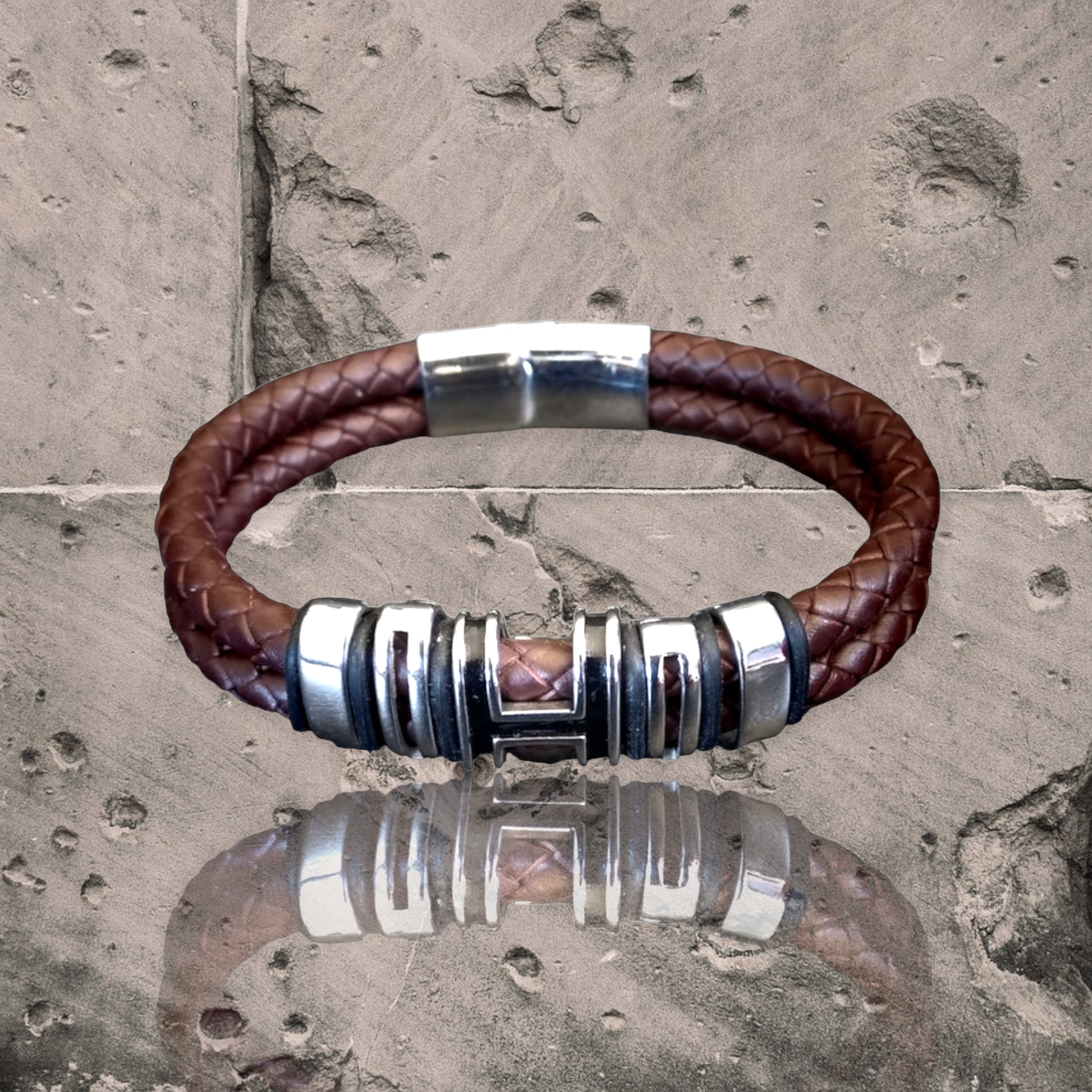 genuine leather unisex bracelet