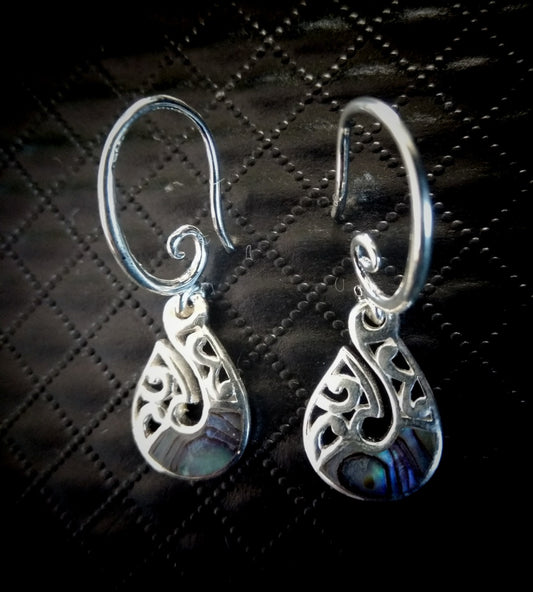 E15 Sterling Silver NZ Paua Hook Earings