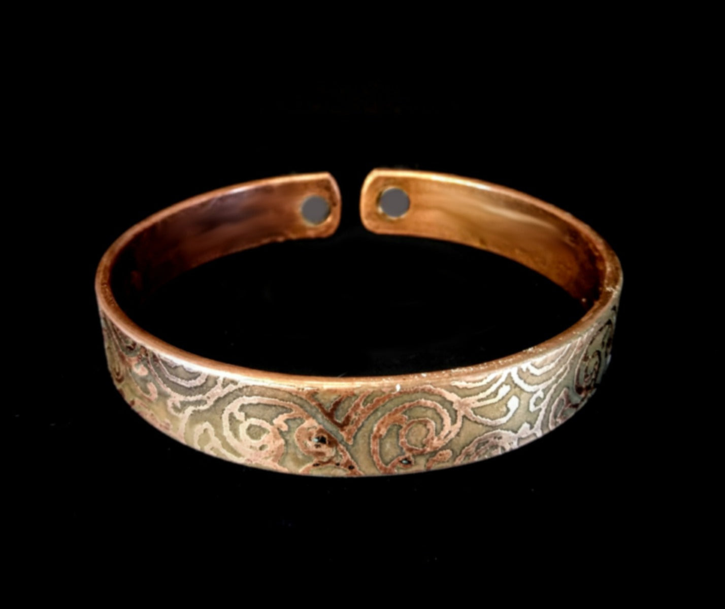 BA01 100% Pure Copper Magnetic Band  'Maori Koru '