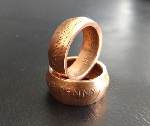 NZ One Penny Coin Ring