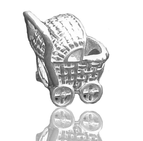 AA23 Sacred NZ 925 Sterling Silver New Zealand Baby Carriage Charm Bead-SALE
