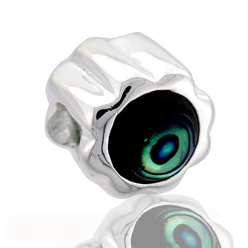 Sacred NZ 925 Sterling Silver Paua Button Bead