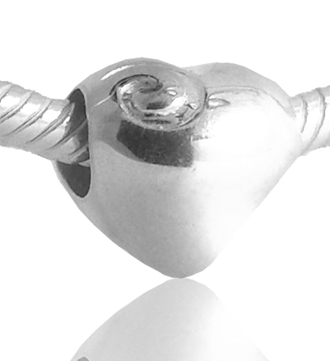 Sacred NZ 925 Sterling Silver Koru Heart Bead