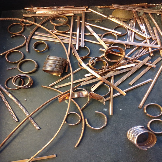Making copper patterned rings in our sacred NZ factory