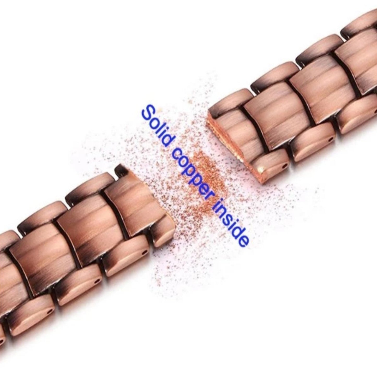 CB002B 100% Pure Copper Linked Magnetic Bracelet 215x15mm