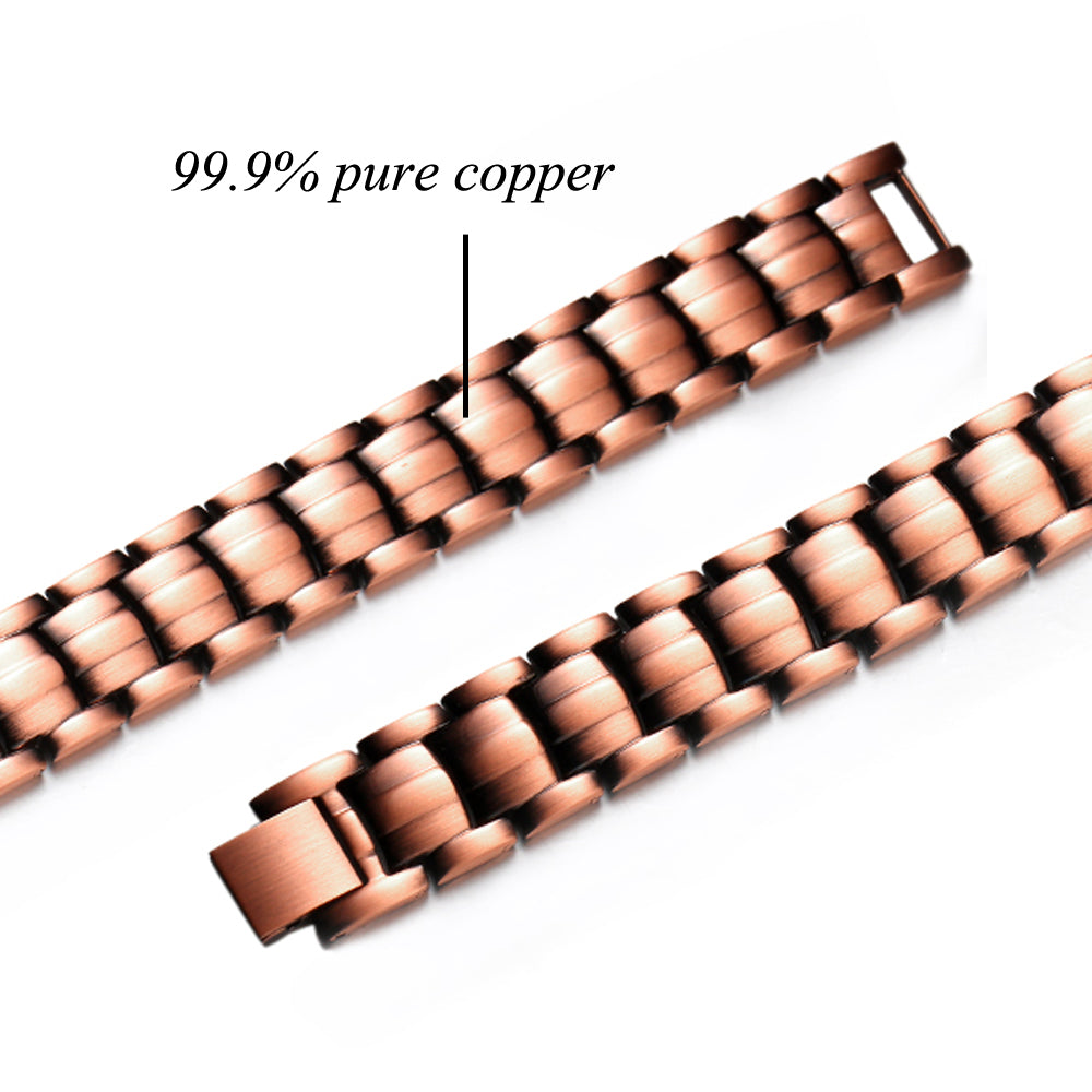 CLM312 100% Pure Copper Linked Magnetic Bracelet 220x15mm